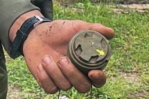 An M14 landmine found by deminers in Kayah State in eastern Myanmar. Photo: AFP
