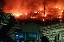 A fire at a Rohingya refugee camp in Bangladesh raced through shelters, leaving more than 5,000 people homeless. PHOTO: AFP 