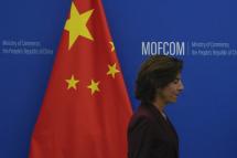 US Commerce Secretary Gina Raimondo arrives for a meeting with her Chinese counterpart Wang Wentao, at the Ministry of Commerce in Beijing, China, 28 August 2023. Photo: EPA