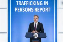 US Secretary of State Antony Blinken delivers remarks during an event to release the 2023 Trafficking in Persons (TIP) Report at the State Department in Washington, DC, USA, 15 June 2023. Photo: EPA