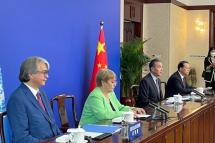 United Nations High Commissioner for Human Rights Michelle Bachelet attends a meeting with Chinese President Xi Jinping. Photo: EPA