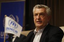 Commissioner of the United Nations High Commissioner for Refugees Filippo Grandi, addresses the media in Dhaka, Bangladesh, 25 May 2022. Photo: EPA