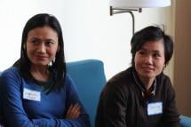 Ma Wahkushee Tenner of the Women’s League of Burma, left, on visit to Canada. Photo: Inter Pares

