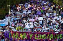 Demonstrators participate in a march on the occasion of International Women's Day, in Guadalajara, Mexico, 08 March 2023. Photo: EPA