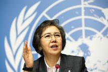 (File) Yanghee Lee, Special Rapporteur on the situation of human rights in Myanmar, speaks during a press conference after she presented her report to the 37th session of the Human Rights Council, at the European headquarters of the United Nations in Geneva, Switzerland, 12 March 2018. Photo: EPA