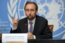 UN High Commissioner for Human Rights Zeid Ra'ad al Hussein speaks during a press conference at the European headquarters of the United Nations in Geneva, Switzerland, October 16, 2014. Photo: Martial Trezzini/EPA

