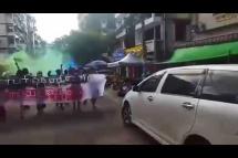 Embedded thumbnail for Yangon march against the dictatorship